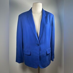 Lauren Ralph Lauren Women’s 100% Silk Single-Breasted Blazer–Size 14–Royal Blue